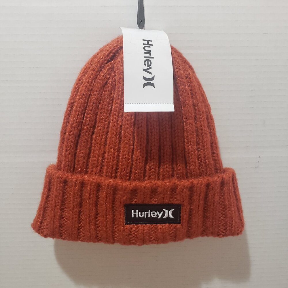 Hurley Squaw Cuffed Beanie Hat Rust/Orange‎ One Size New with Tags